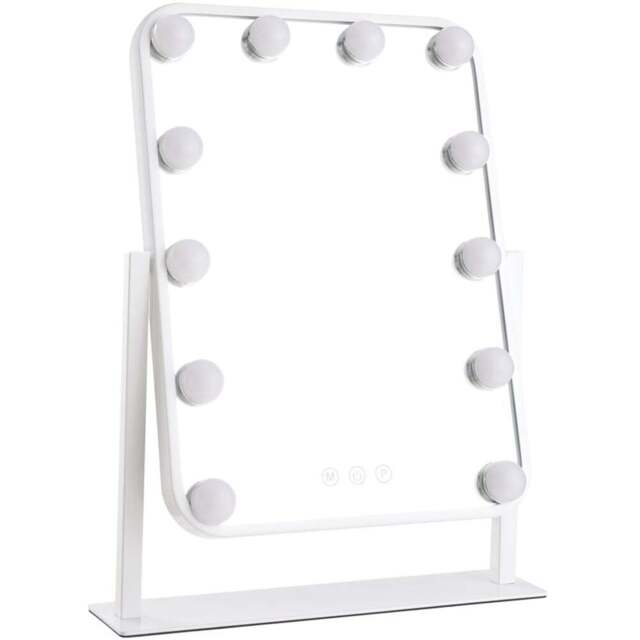 Living and Home White Adjustable Hollywood LED Vanity Mirror - Size: 48 x 36 x 18.5cm - Wilko - image 1