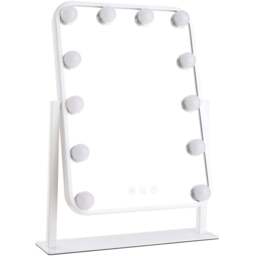 Living and Home White Adjustable Hollywood LED Vanity Mirror - Size: 48 x 36 x 18.5cm - Wilko