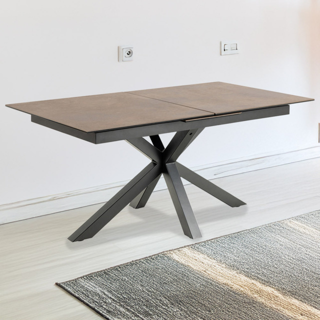Florence Heaven Ceramic 8 Seater Extendable Dining Table Rusty Brown - Furniture To Go - Wilko - image 1