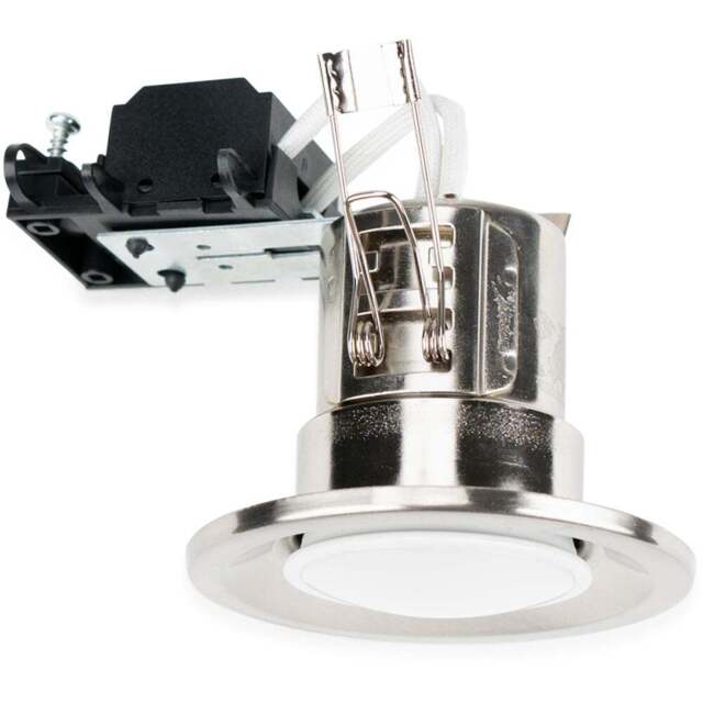 ValueLights Brushed Chrome Cool White LED Ceiling Downlight 6 Pack - Silver - Wilko - image 1