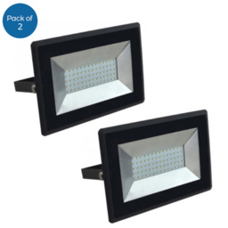 ENER-J 50W 6000K LED SMD Non PIR Floodlight 2 Pack - Size: 19.7 x 5.5 x 5.5cm - White - Wilko - thumbnail 1