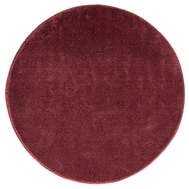 Desire Rugs Comfy Red Anti Slip Felt Backing Round Rug 100cm - Size: 100 x 100cm - Wilko