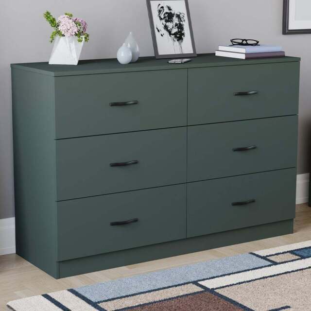Vida Designs Riano 6 Drawer Jasper Green Chest of Drawers - Wilko - image 1