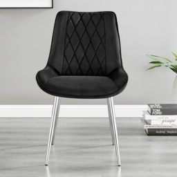 Furniturebox Elissa Cesano Marble Effect 2 Seater Round Dining Set White Black and Chrome - Wilko - thumbnail 5