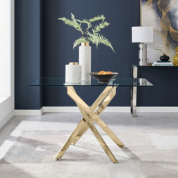 Furniturebox Tavalo 4 Seater Dining Table Gold - Wilko - thumbnail 6
