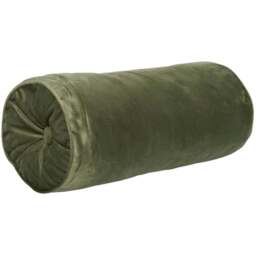 Soft Velvet Bolster CushionGreen - My Home - Wilko