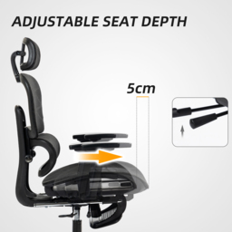 Portland Black Ergonomic Swivel Office Chair Swivel with 3D Armrest - Size: 122 x 64 x 66cm - Wilko - thumbnail 6