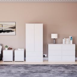 VIDA DESIGNS Denver White 4 Piece Bedroom Furniture Set - Wilko - thumbnail 3