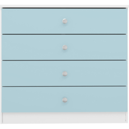 Seconique Denver 4 Drawer White and Blue Gloss Storage Chest - White/Blue Gloss - Wilko - thumbnail 4