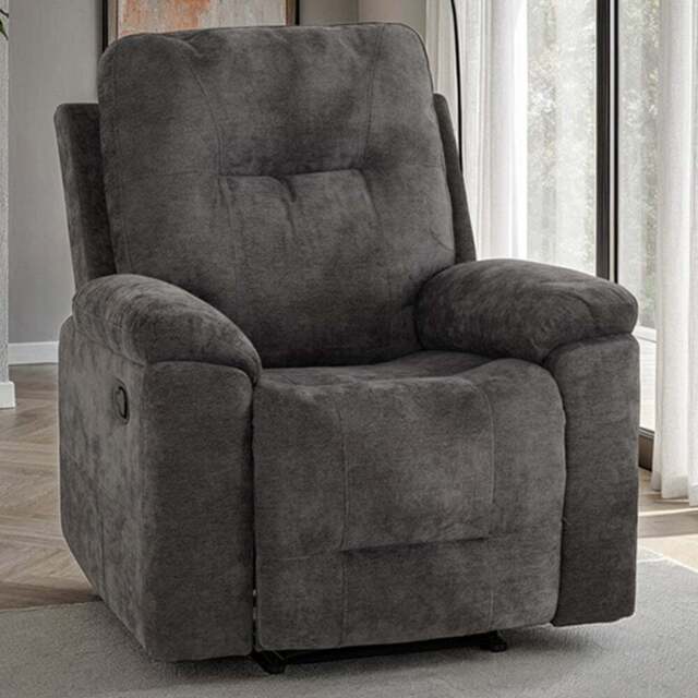 Seconique Guildford Grey Fabric Manual Recliner Chair - Size: Single - Wilko - image 1