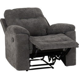 Seconique Guildford Grey Fabric Manual Recliner Chair - Size: Single - Wilko - thumbnail 5