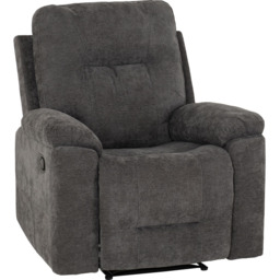 Seconique Guildford Grey Fabric Manual Recliner Chair - Size: Single - Wilko - thumbnail 3