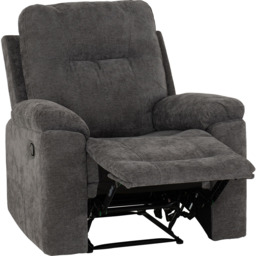 Seconique Guildford Grey Fabric Manual Recliner Chair - Size: Single - Wilko - thumbnail 4