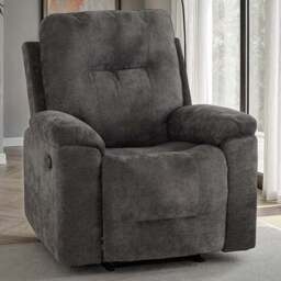 Seconique Guildford Grey Fabric Manual Recliner Chair - Size: Single - Wilko