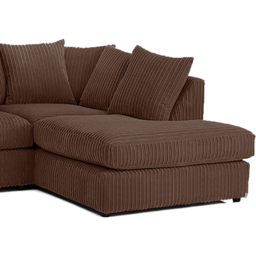 Luxor 4 Seater Chocolate Jumbo Cord Right Hand Facing Scatter Back L Shaped Corner Sofa Set - Brown - Wilko - thumbnail 4