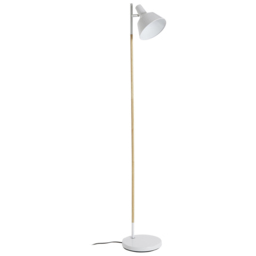Premier Housewares White Wood and Metal Floor Lamp - Size: 24 x 24 x 150cm - Wilko - thumbnail 3