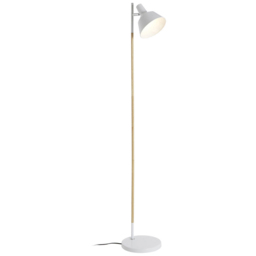 Premier Housewares White Wood and Metal Floor Lamp - Size: 24 x 24 x 150cm - Wilko - thumbnail 4