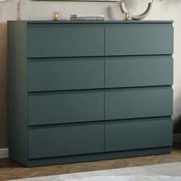 Vida Designs Denver Jasper Green 8 Drawer Bedside Table - Wilko