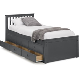 Julian Bowen Anthracite Maisie Bed with Underbed and Drawers - Size: Single - Grey - Wilko - thumbnail 6