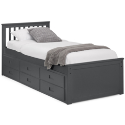 Julian Bowen Anthracite Maisie Bed with Underbed and Drawers - Size: Single - Grey - Wilko - thumbnail 5