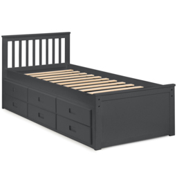 Julian Bowen Anthracite Maisie Bed with Underbed and Drawers - Size: Single - Grey - Wilko - thumbnail 3