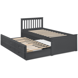 Julian Bowen Anthracite Maisie Bed with Underbed and Drawers - Size: Single - Grey - Wilko - thumbnail 4