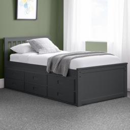 Julian Bowen Anthracite Maisie Bed with Underbed and Drawers - Size: Single - Grey - Wilko - thumbnail 1