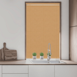 Caecus Wood Grain Effect PVC Long Drop Venetian Blind Teak 90 x 210cm - Brown - Wilko - thumbnail 3