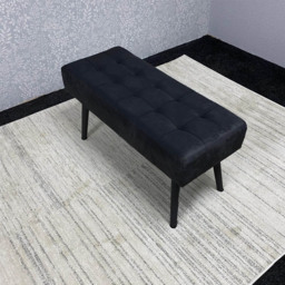 Portland 2 Seater Velvet Wooden Dining Set with Bench Oak Effect and Black - Multi - Wilko - thumbnail 3