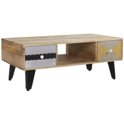 Brooklyn Monaco 2 Drawer Single Shelf Coffee Table - Size: 45 x 110 x 60cm - Brown - Wilko - thumbnail 3