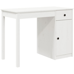 vidaXL Single Door Single Drawer Computer Desk White - Size: 75 x 100 x 50cm - Wilko - thumbnail 3