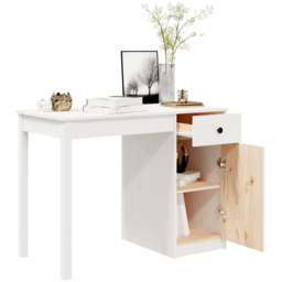 vidaXL Single Door Single Drawer Computer Desk White - Size: 75 x 100 x 50cm - Wilko - thumbnail 5