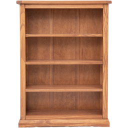 Tirolo 4 Shelf Lacquered Wide Bookcase - Brown - Wilko - thumbnail 3