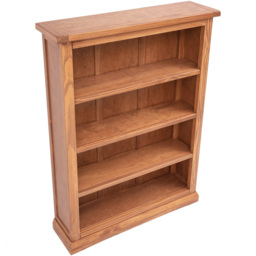 Tirolo 4 Shelf Lacquered Wide Bookcase - Brown - Wilko - thumbnail 5