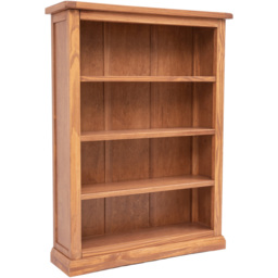 Tirolo 4 Shelf Lacquered Wide Bookcase - Brown - Wilko - thumbnail 4