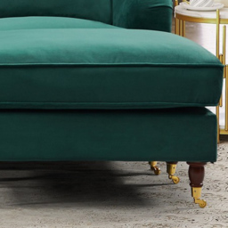 Woodbury 3 Seater Green Velvet U Shape Corner Sofa - Artemis Home - Wilko - thumbnail 4