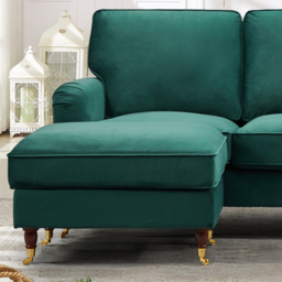 Woodbury 3 Seater Green Velvet U Shape Corner Sofa - Artemis Home - Wilko - thumbnail 3
