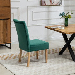 Artemis Home Pienza Set of 2 Green Velvet Dining Chairs - Wilko - thumbnail 6