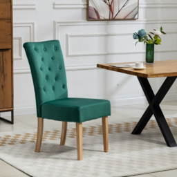 Artemis Home Pienza Set of 2 Green Velvet Dining Chairs - Wilko - thumbnail 4