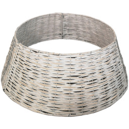 Samuel Alexander Washed White KD Rattan Medium Christmas Tree Skirt - Size: 58cm - Wilko