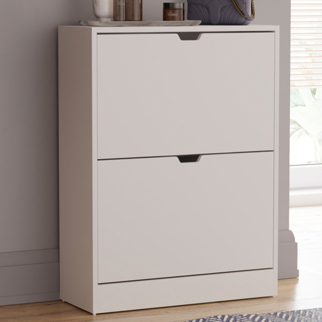 VIDA DESIGNS 2 Drawer White Shoe Cabinet - Wilko - image 1