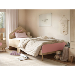 Flair Noah Single Oak and Pink Bed with House-Shaped Headboard - Wilko - thumbnail 7