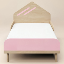 Flair Noah Single Oak and Pink Bed with House-Shaped Headboard - Wilko - thumbnail 4