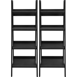 Dorel Lawrence 4 Shelf Black Metal Ladder Bookcase Set of 2 - Wilko - thumbnail 4