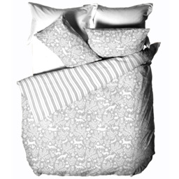 furn. Skandi Super King Size Grey Woodland Brushed Cotton Duvet Cover Set - Wilko - thumbnail 3