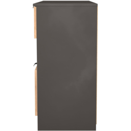Crowndale Bora 4 Drawer 2 Shelf Gold Oak and Graphite Wide Midi Chest - Grey - Wilko - thumbnail 4