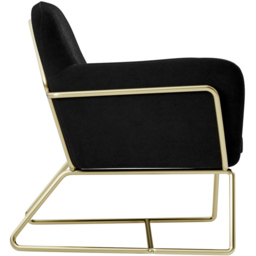 Charles Brushed Gold and Black Velvet Armchair - Size: Single - LPD Home - Wilko - thumbnail 5