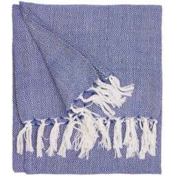 Furn Dessa Blue Geometric Woven Throw 130 x 180cm - Wilko