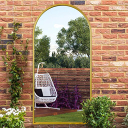 MirrorOutlet The Arcus Gold Framed Arched Garden Wall Mirror 160 x 80cm - Size: 160 x 80 x 3cm - Wilko - thumbnail 3