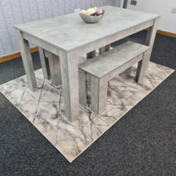 Portland 4 Seater Bench Dining Set Stone Grey - Wilko - thumbnail 5